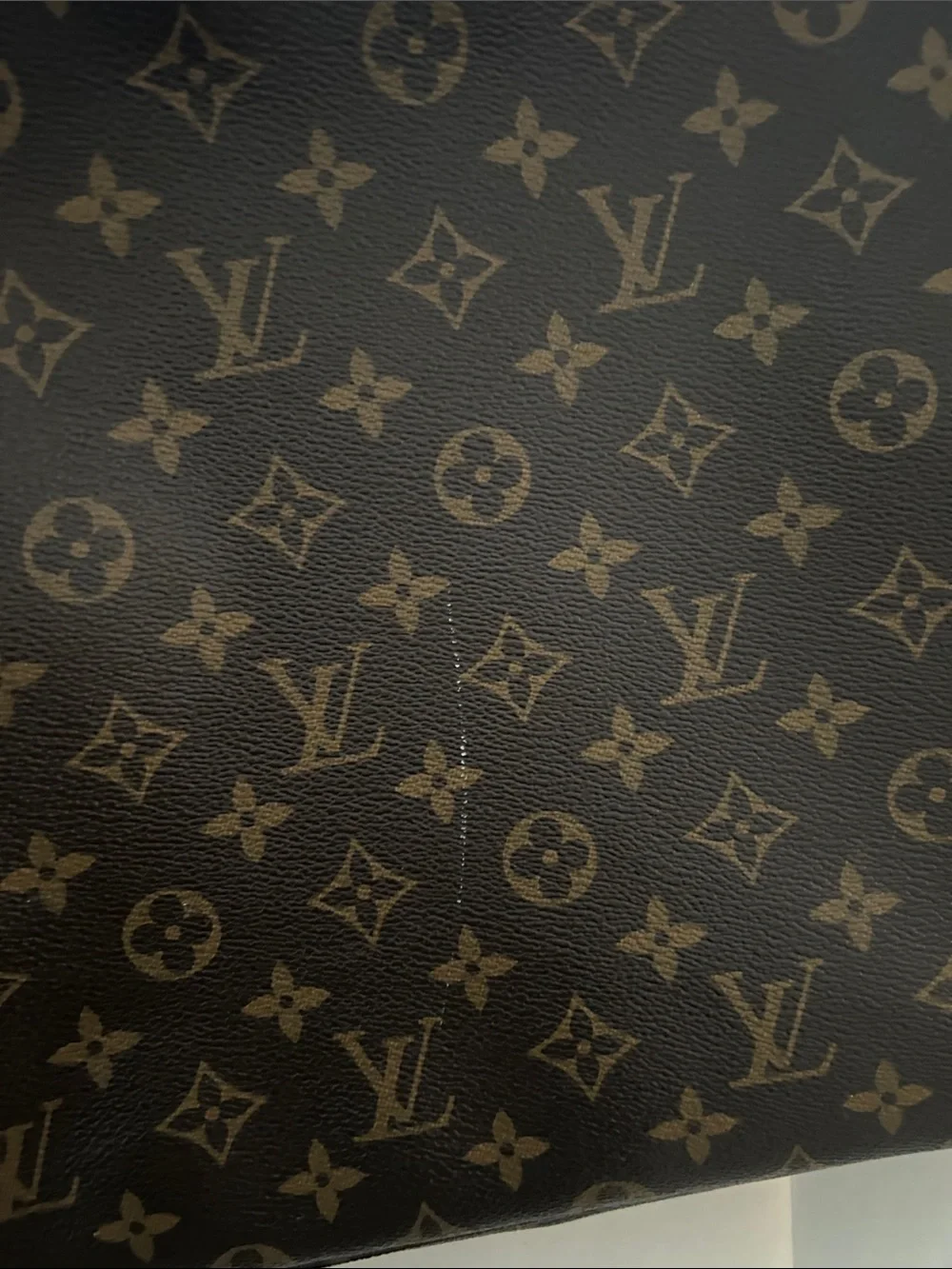 Authentic Louis Vuitton Monogram Tote Neverfull in Brown with Tan Trim